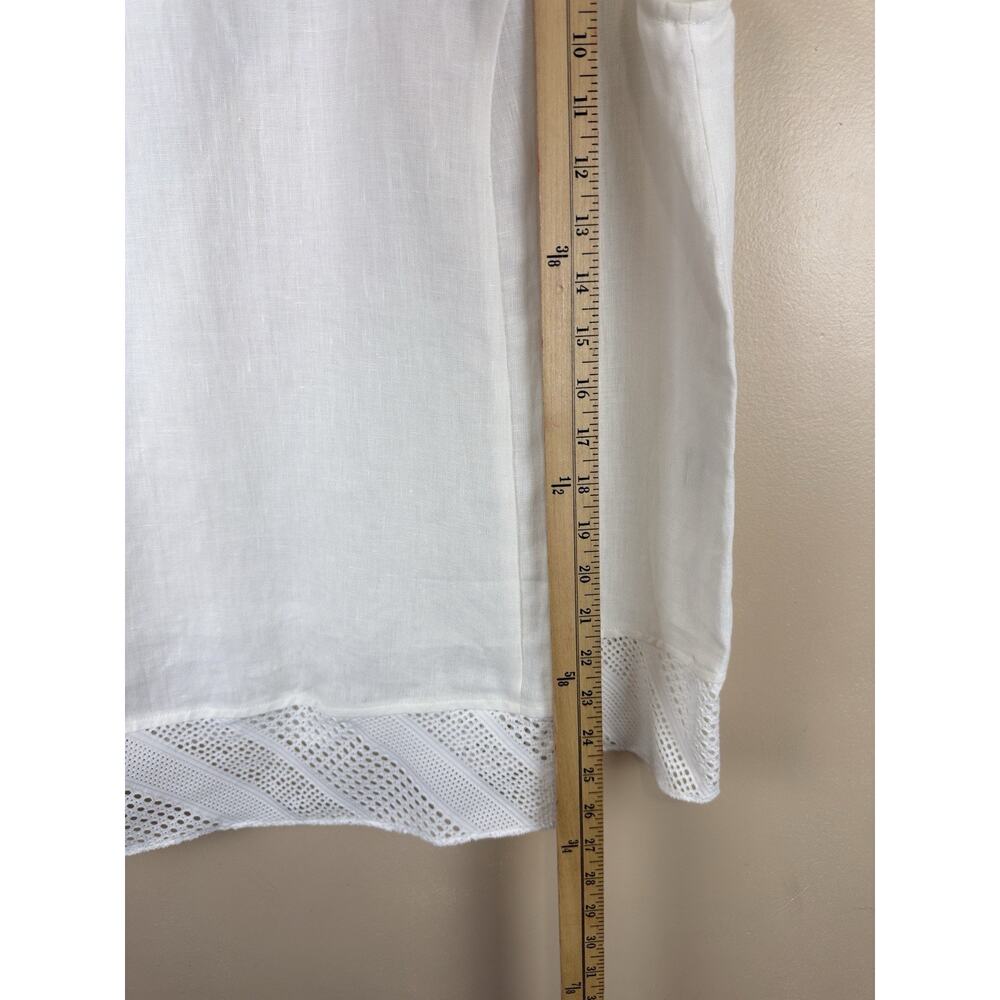 NWT Chesca Women’s White Sleeveless Scoop Neck Top Size 3 Resort Coastal Beach - Picture 8 of 10